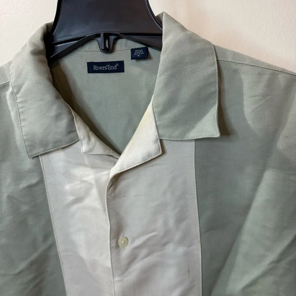 River Ends Light Green and White Shirt Jacket - Picture 2 of 6